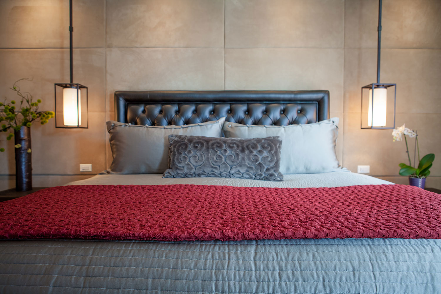 Designer Custom Bedding and Headboard