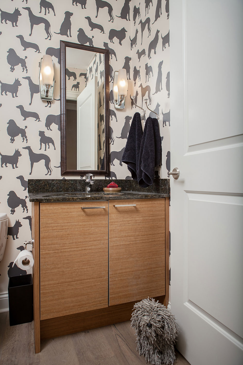 Dog-Themed Powder Room Sink