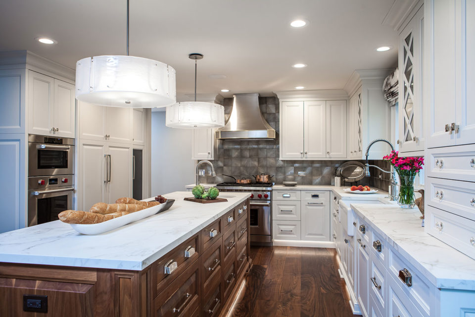 White and Stained Wood Kitchen