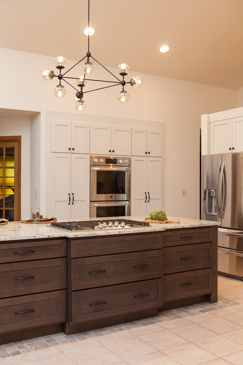 dark wood kitchen island