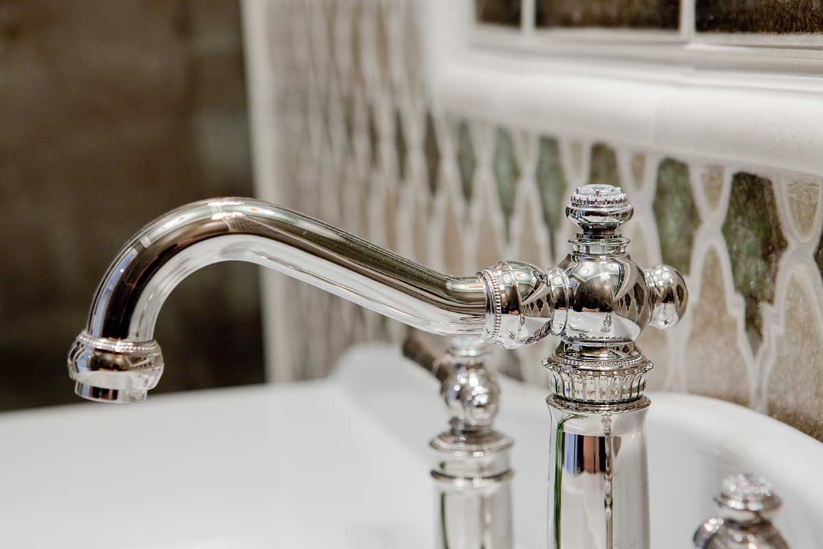 Luxury Faucet on Mosaic Backsplash