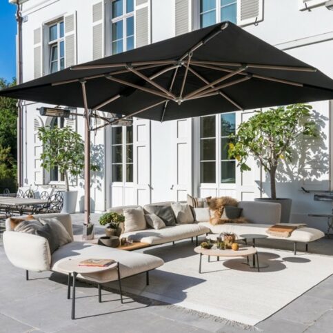 large umbrella with heaters